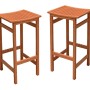 2er Set Barhocker NIKLAS aus Eukalyptusholz, naturfarbene Hochstühle für Bar oder Tresen.