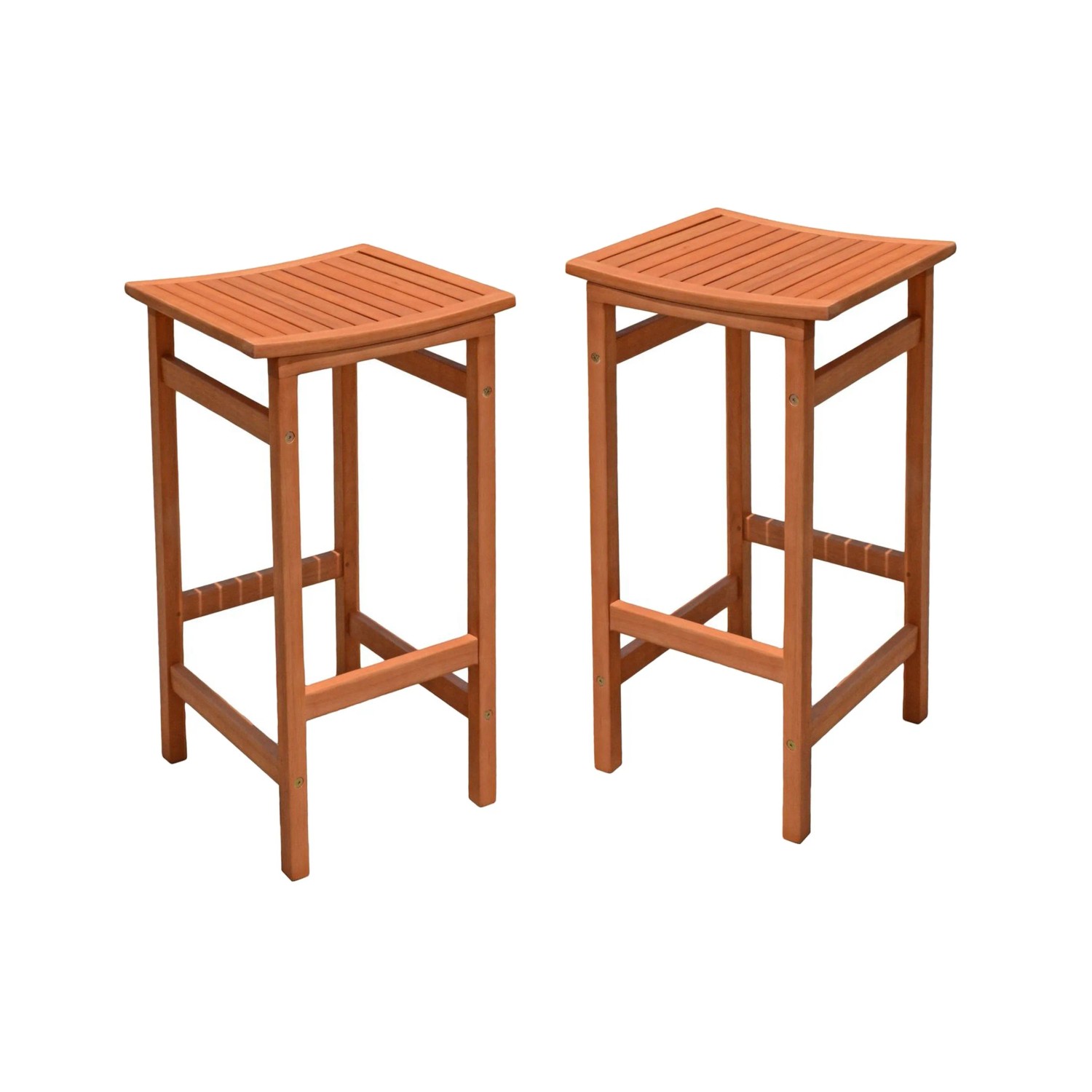 DELUKE Barhocker NIKLAS 2er Set Eukalyptus Natur 75x38x42cm Barstühle Hochstühle