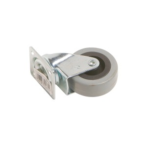 Apparate-Lenkrolle mit Platte, Ø 50mm, 35kg Traglast, verzinktes Stahlblech.