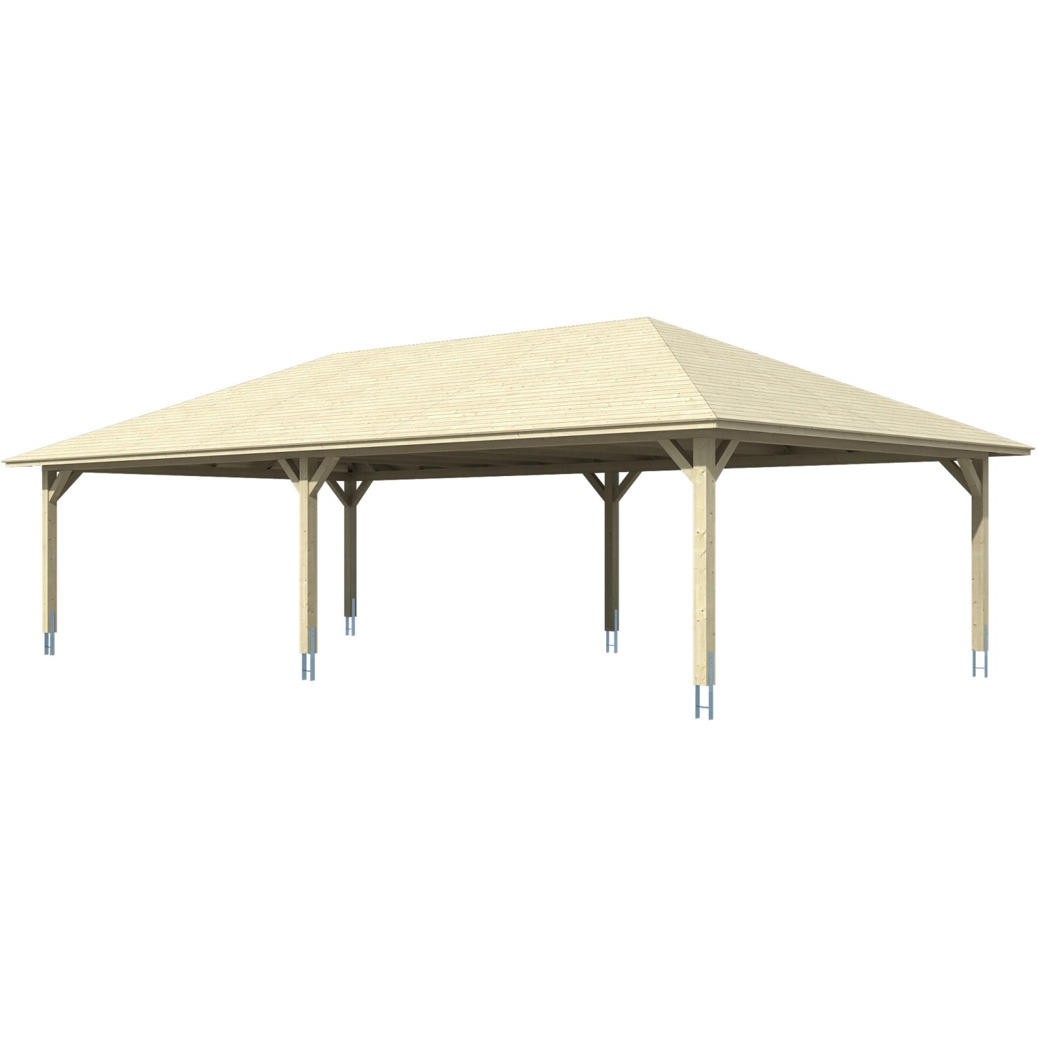 Skan Holz Carport Taunus 1176 cm x 634 cm Natur günstig online kaufen