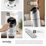 Weißer Tectake Turmventilator mit LED-Display, Fernbedienung und Oszillation Funktion.