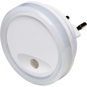 Weißes OBI LED-Nachtlicht mit Dämmerungssensor für die Steckdose.