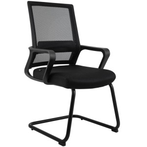 DELUKE Besucherstuhl SOFIA Kunststoff Schwarz 58x60x96cm Konferenzstuhl Wartezimmerstuhl Bürostuhl