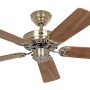 CASAFAN Deckenventilator Classic Royal Messing Antik mit Kirschbaum-Flügeln in Rotbraun und Braun.