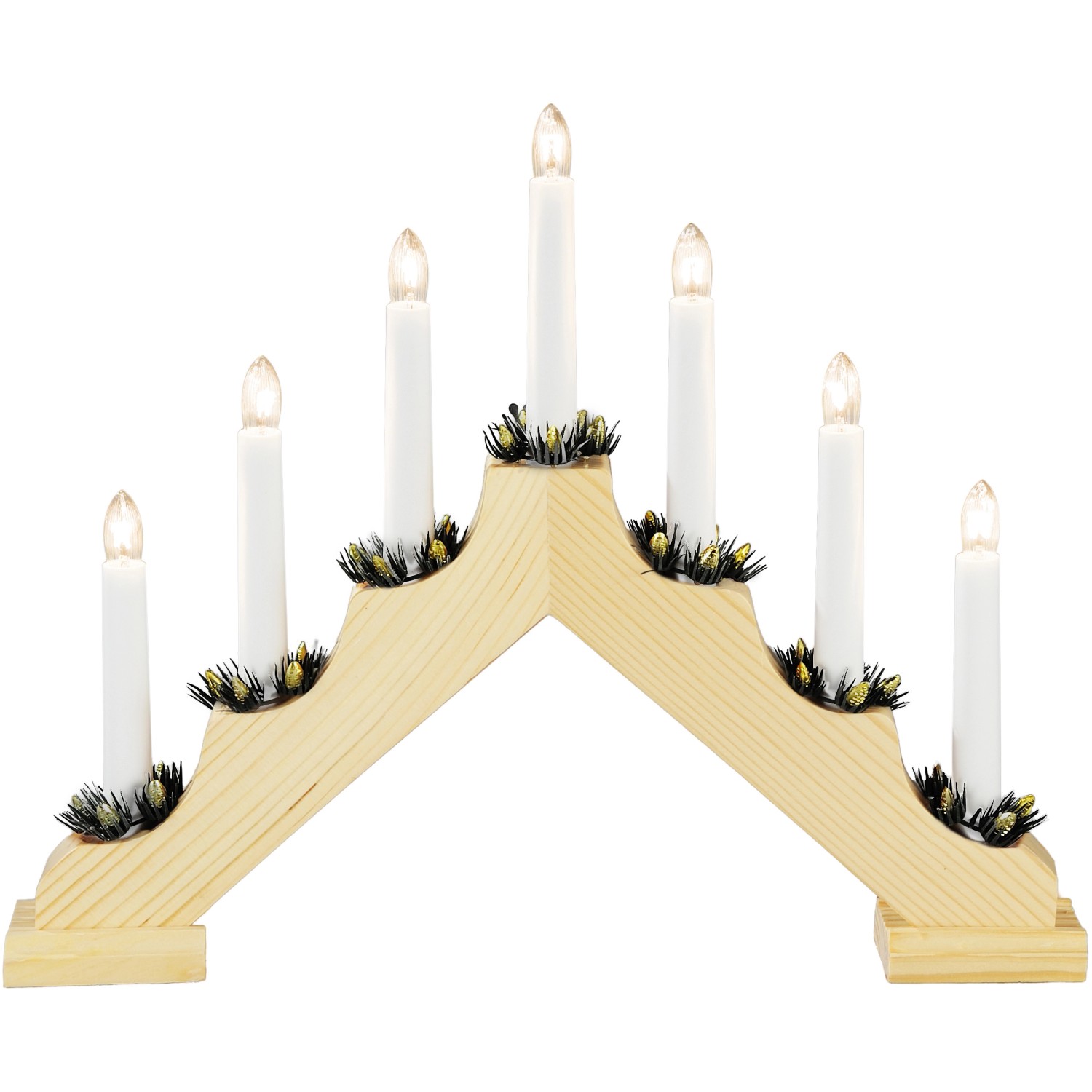 Konstsmide Holzleuchter Innen 7-flammig 230 V Natur