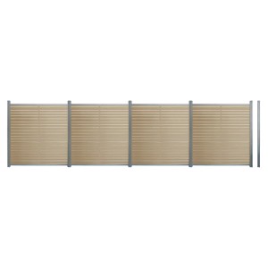 Home Deluxe WPC-Sichtschutzzaun Alira 4 Elemente 185 cm x 708 cm Teak