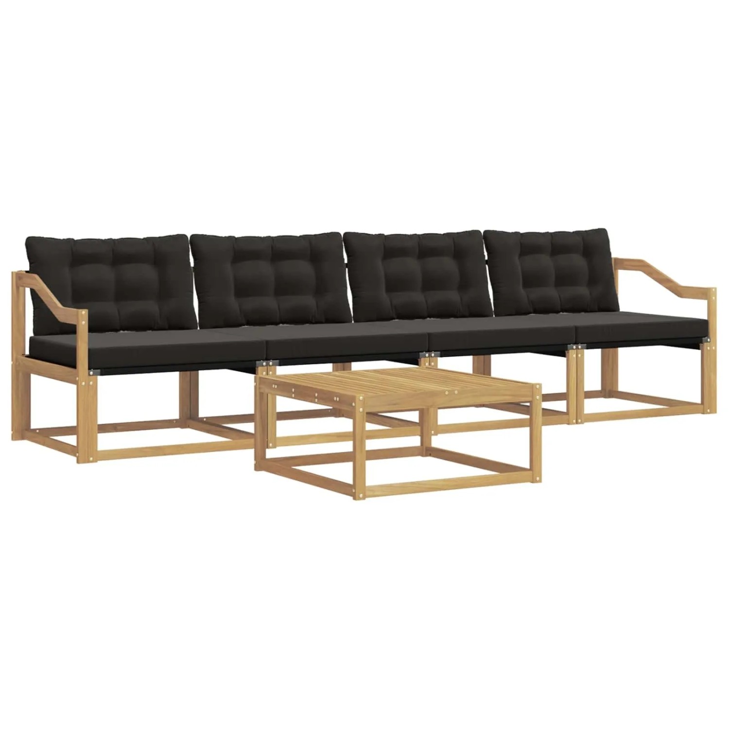 vidaXL Outdoor-Sofagarnitur 5 Stk Weiß und Schwarz 79 x 79 x 37 cm 3388406