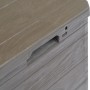 Braune VidaXL Garten-Aufbewahrungsbox (90 L) mit Holzoptik, Detailansicht.