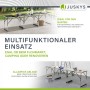 Juskys Multifunktionstisch 3er Set, höhenverstellbar und klappbar, für Flohmarkt, Camping oder als Tapeziertisch.