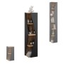 Vicco Badschrank Benno, Anthrazit/Eiche, 71 cm hoch, mit 3 Ablagen für Badutensilien.