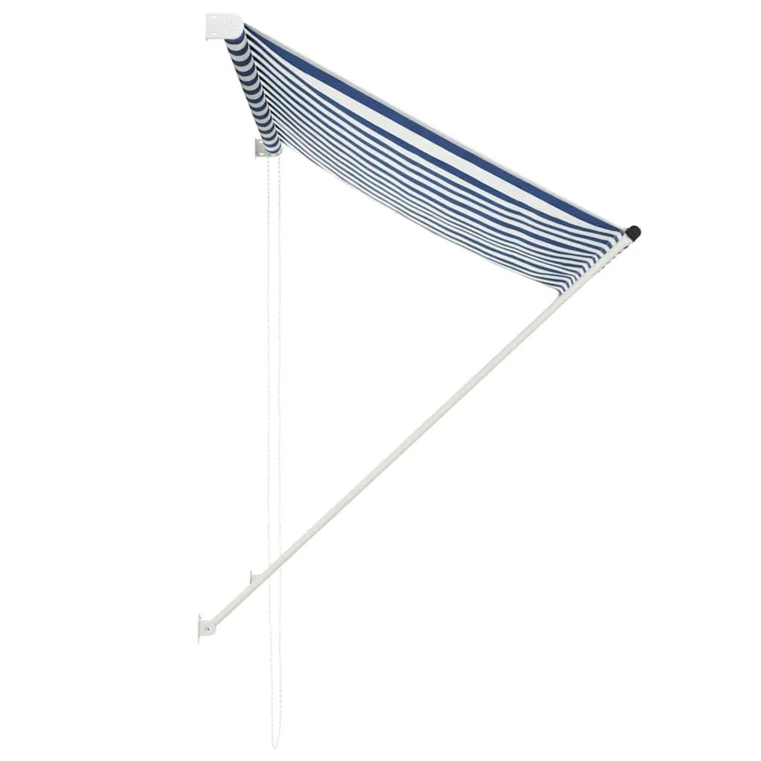 vidaXL Einziehbare Markise, 100x150 cm, blau-weiß gestreift, ideal für Balkon und Terrasse.