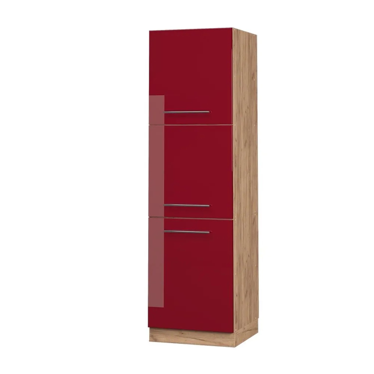 Vicco Vorratsschrank Fame-Line Bordeaux Hochglanz/Goldkraft Eiche 60 x 207