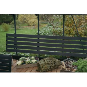 Juliana Klappbarer Lamellentisch, 8 Sektionen, 560x55cm, schwarz, für Gewächshaus.