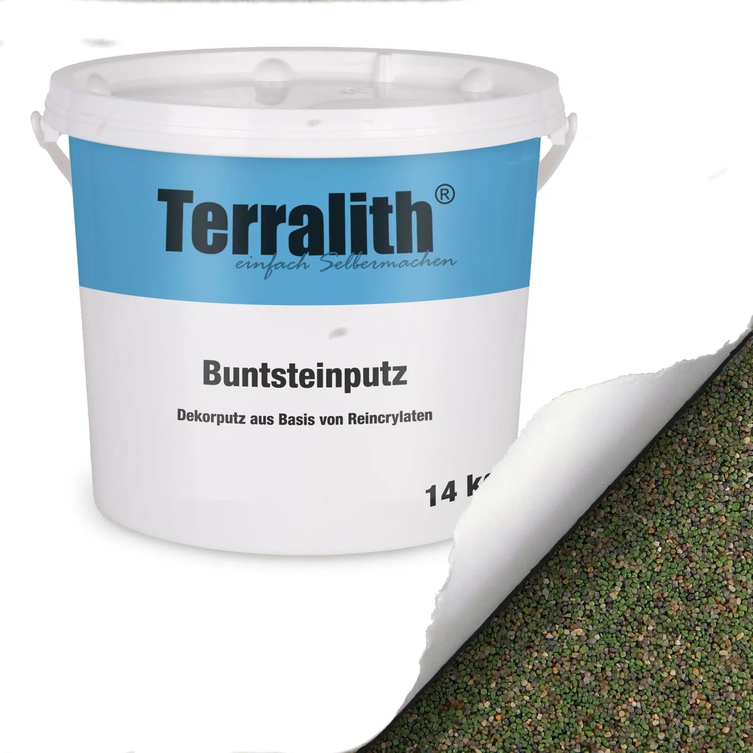 Terralith Buntsteinputz Mosaikputz 2mm 14 kg BSP13 Beige Grün Braun
