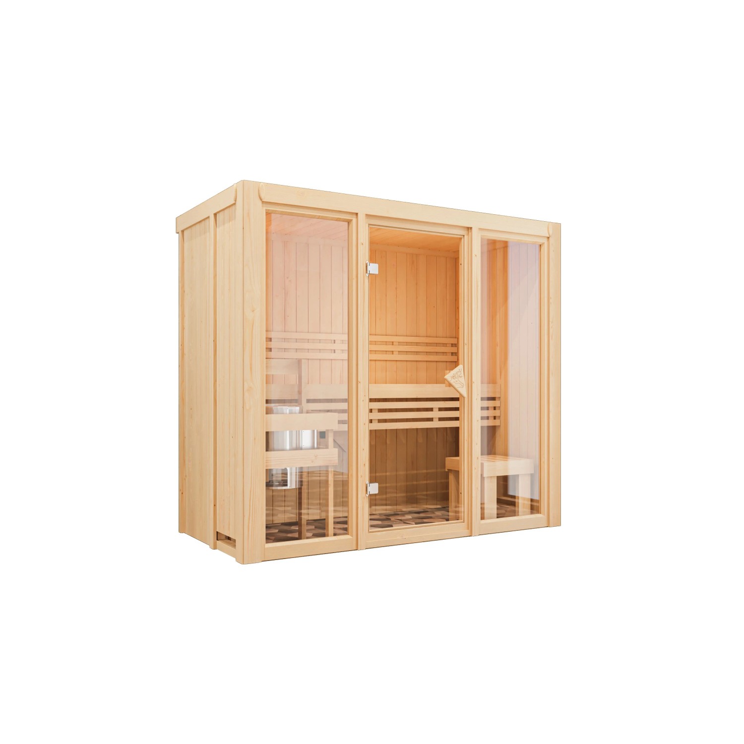 Chillroi Sauna View 2 Premium SET Naturbelassen 3,6kW Ofen Finnisch günstig online kaufen