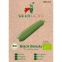 Seedhero BIO Zucchini Black Beauty Samenpackung mit Zucchini-Abbildung.