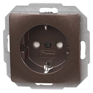 Kopp Steckdose 1-fach Paris, palisanderbraun, für Unterputzmontage.