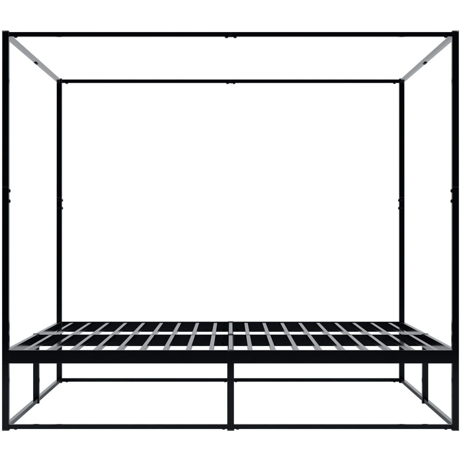 DELUKE Himmelbett KOSAN Metall Schwarz 205x206x180cm Bett 200x200 Bettrahmen Metall Doppelbett Schwarz