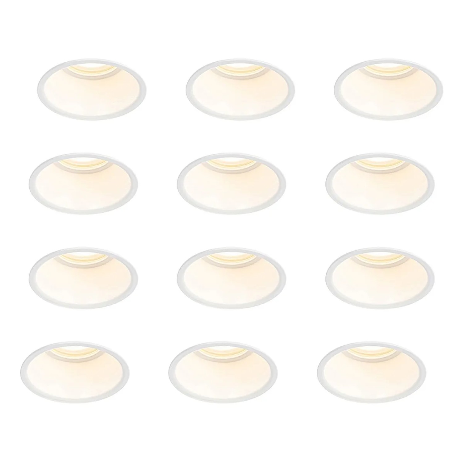 Qazqa Set Mit 12 Weißen Einbauleuchten GU10 50 Mm IP44 Dept