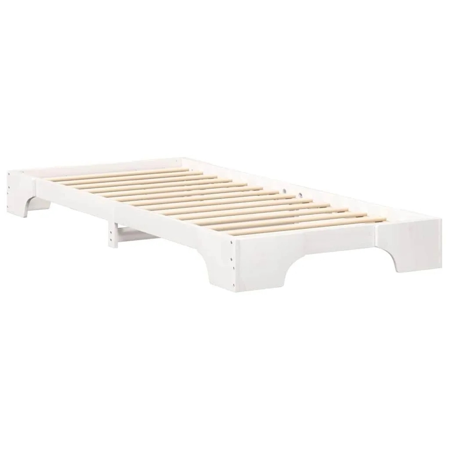 vidaXL Bettrahmen Weiß 100 x 210 cm Massives Kiefernholz 872897