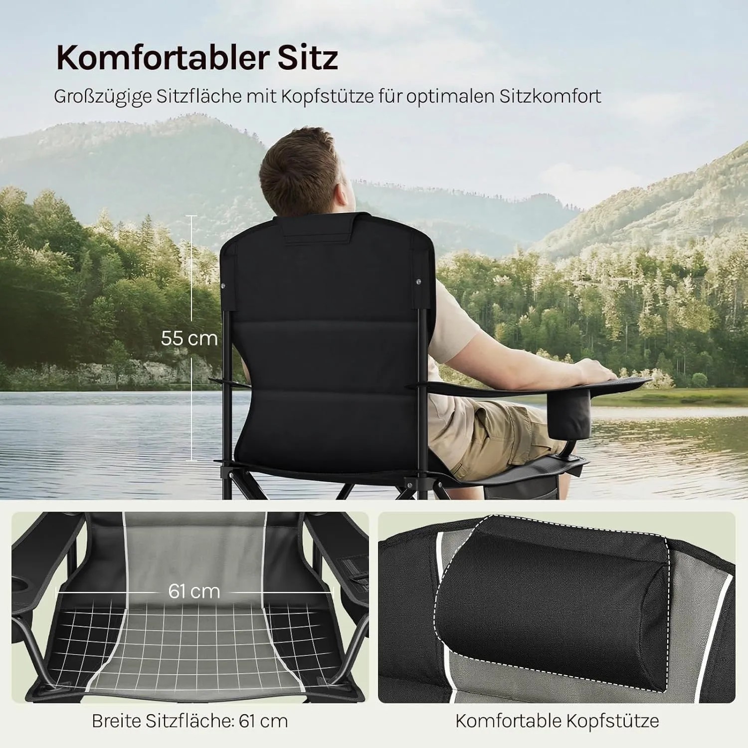 WOLTU Campingstuhl Klappstuhl Camping Stuhl für Angeln Strand_7