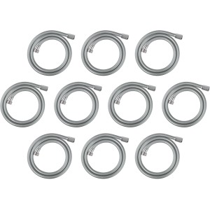 10er-Set Grohe Relexaflex Brauseschläuche, Chrom, 1250 mm, knickfest.