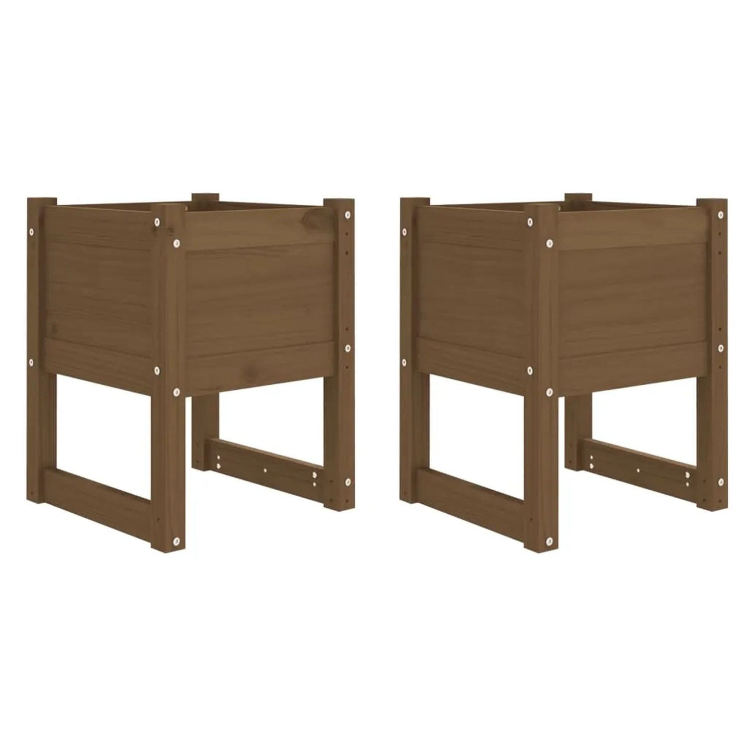 vidaXL Pflanzkübel 2 Stk Honigbraun 40x40x52,5 cm Massivholz Kiefer 822114