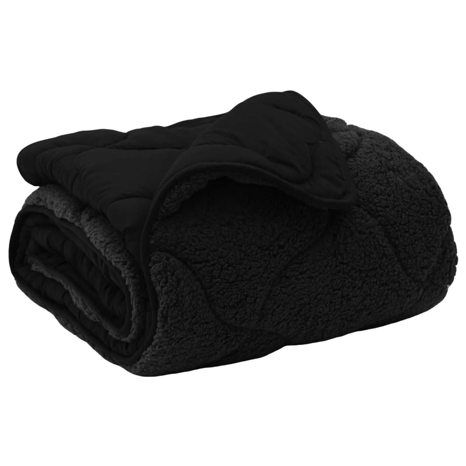vidaXL Ganzjahresbettdecke Gepolstert Schwarz 135 x 220 cm 42026258