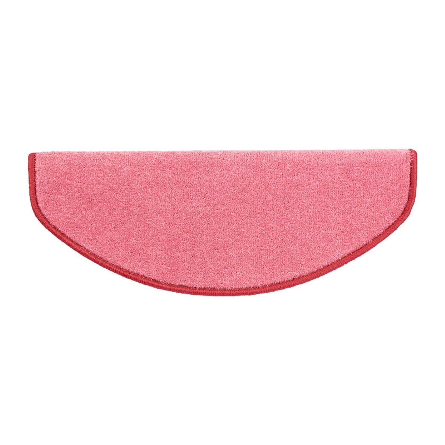 Halbrunde, rosa KARAT Velours Stufenmatte Dynasty, atmungsaktiv, 23,5x65 cm. Treppenschutz mit Kettelung.