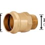 Übergangsnippel aus Rotguss, 28 mm x 26,4 mm (R 3/4), für Pressfittings in Heizung und Sanitär.