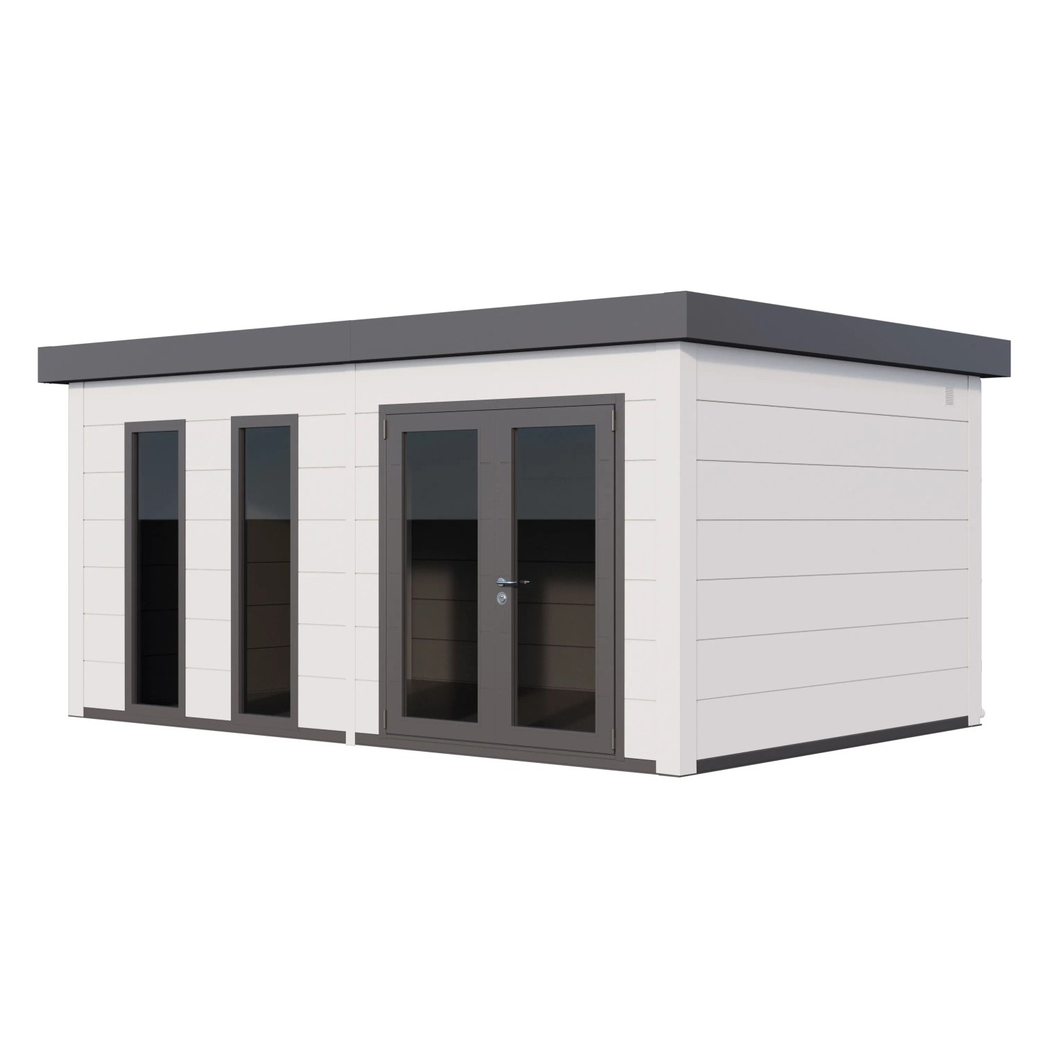 Gerätehaus Luminato 5436+ mit Weiße Ecken 538 cm x 358 cm Weiß günstig online kaufen