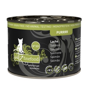 Catz Finefood Purrrr Lachs, 190g Dose Katzen-Nassfutter mit Lachs.