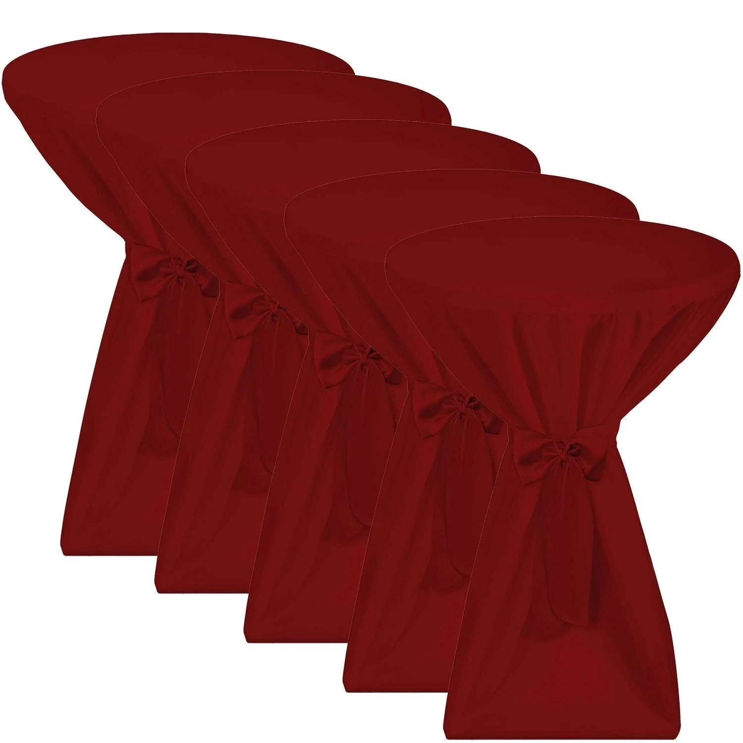 Beautissu Premium Stehtischhusse Ø 70cm Bordeaux 5tlg