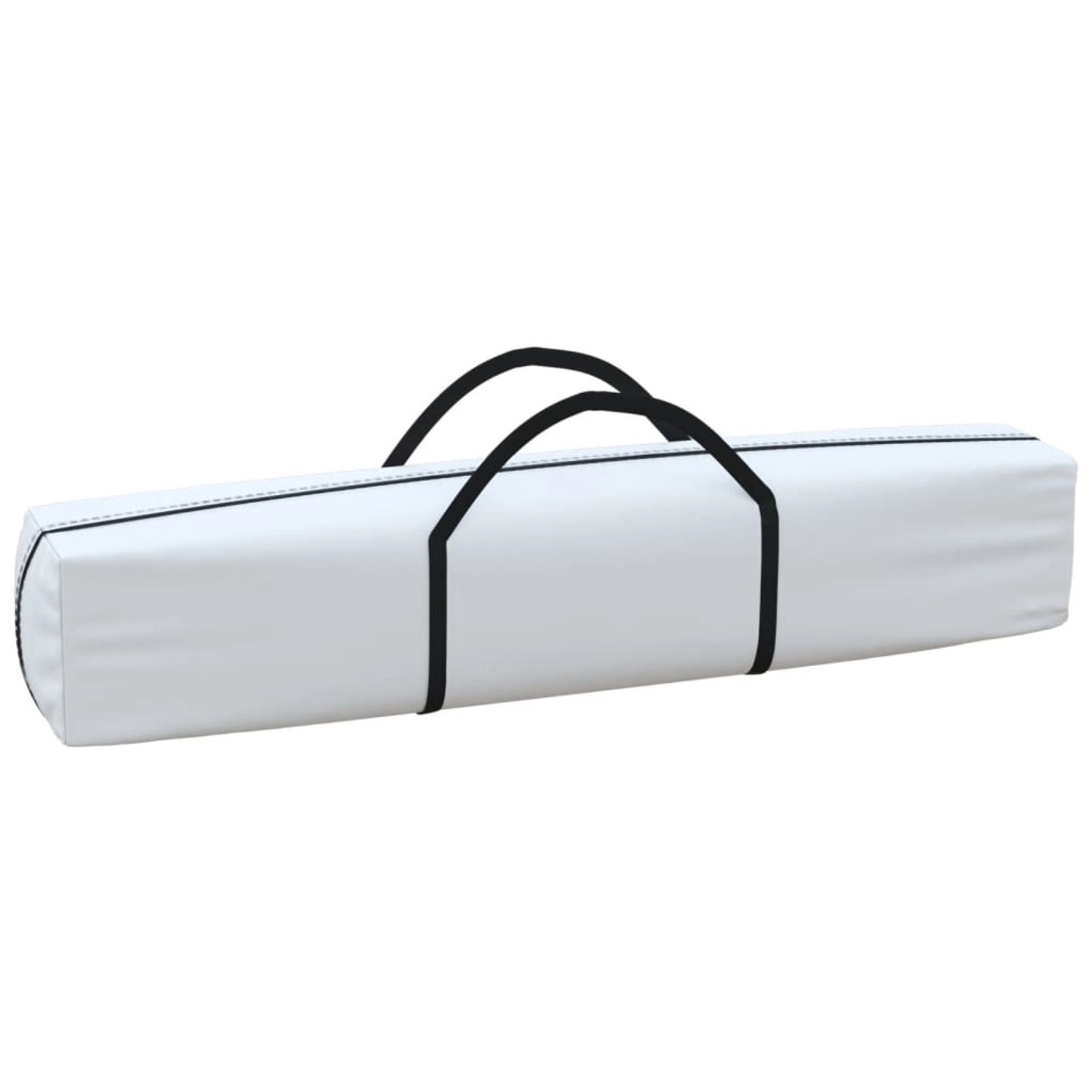 Verpackter, faltbarer Partyzelt vidaXL, weiß, mit schwarzen Tragegriffen.