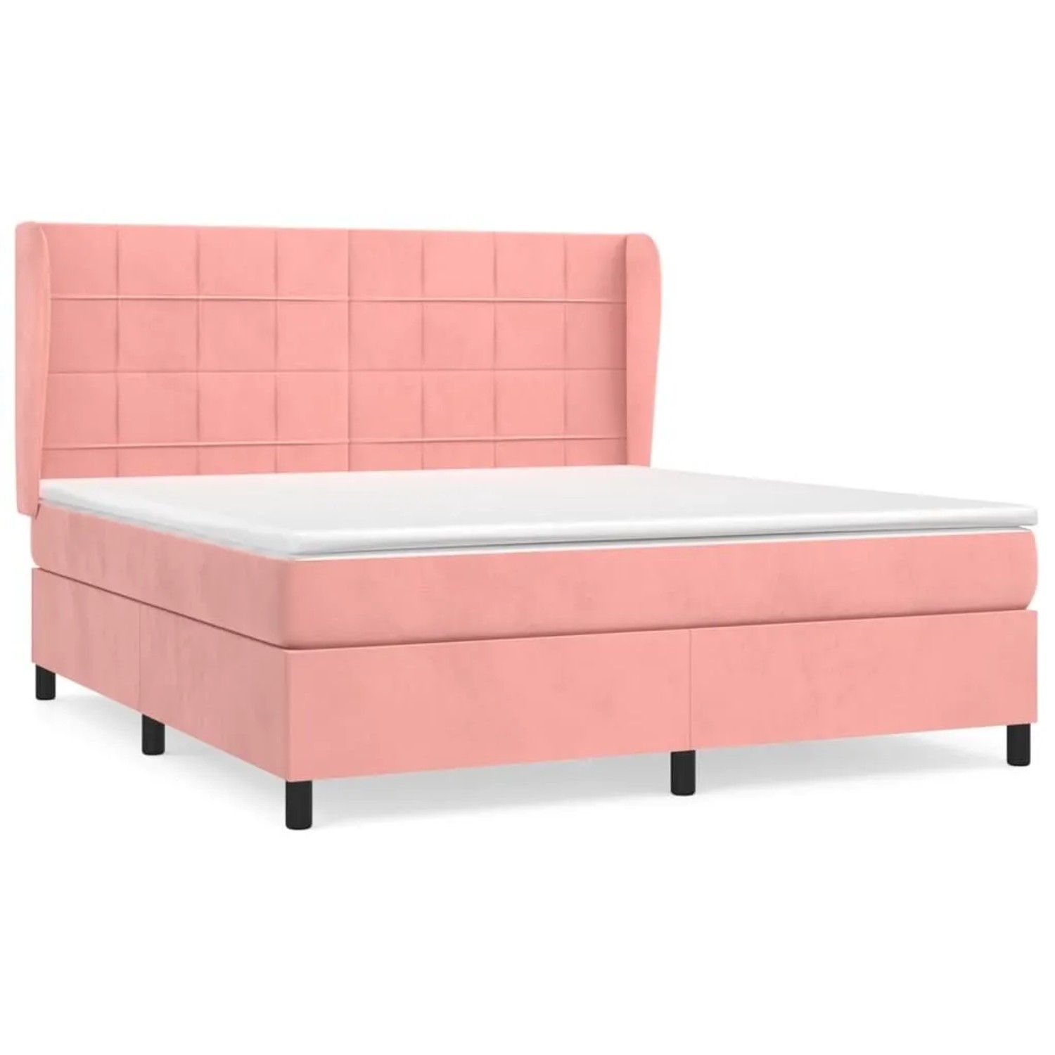 vidaXL Boxspringbett mit Matratze Rosa 160x200 cm Samt 3129224 günstig online kaufen
