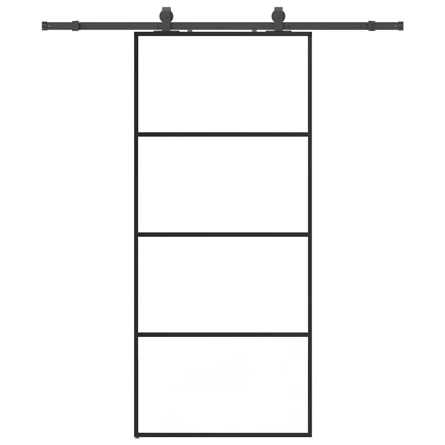 vidaXL Schiebetür mit Beschlag Schwarz 90x205 cm ESG-Glas 3375798 günstig online kaufen