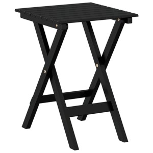 Schwarzer, klappbarer vidaXL Beistelltisch aus Holz für Garten oder Terrasse.