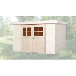 Zusatz-Doppeltür 182x182 cm für Weka Gartenhaus (45 mm Wandstärke)