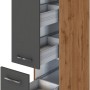 Held Möbel Apothekerschrank Sorrento, 30x200x60 cm, mit Auszügen und Fächern in Antik-Wotan Optik.