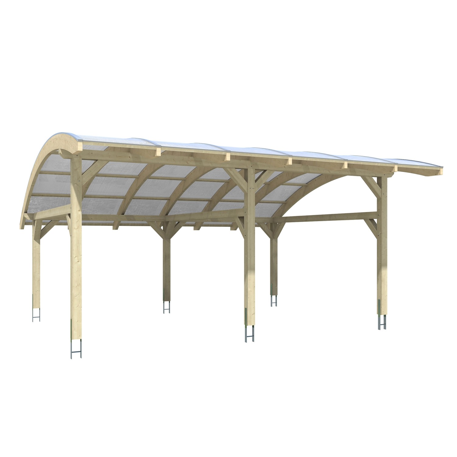 Skan Holz Carport Schwaben 648 x 630 cm Natur