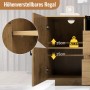 Merax Sideboard Eiche: Höhenverstellbares Regal im Wohnzimmerschrank, 20kg Tragkraft, flexible Einlegeböden.