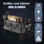 Sekey XXL Bollerwagen, faltbar, anthrazit, 200L. Campingwagen mit Stahlrahmen und Zubehör.