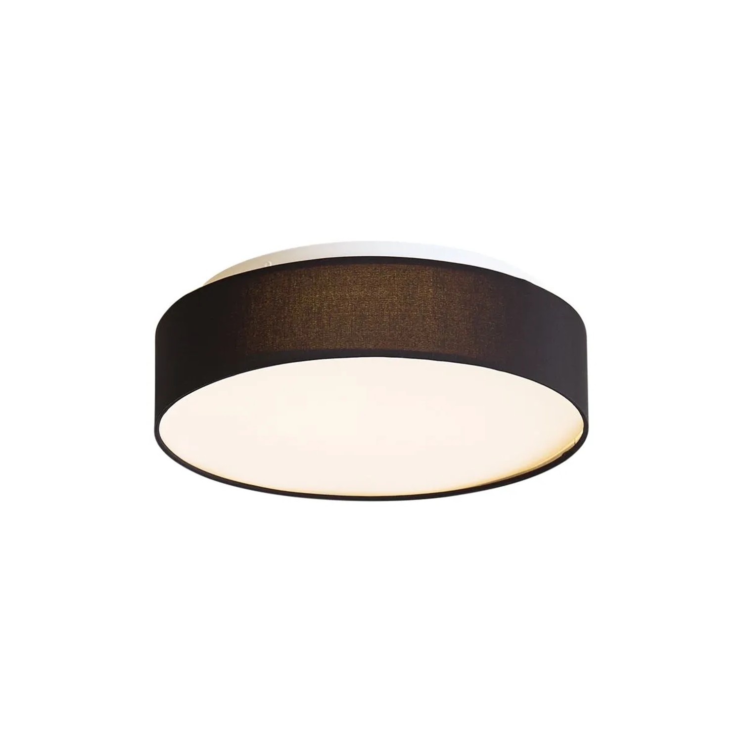 QAZQA Smarte Deckenleuchte Schwarz 35cm inkl  LED und Fernbedienung Flat Drum