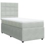 Helles, graues vidaXL Boxspringbett 90x190 cm mit Matratze und Kopfteil.