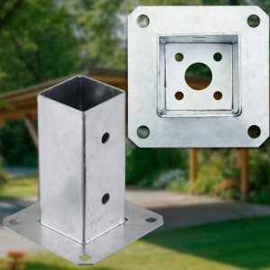 SOTECH Pfostenträger Bodenanker, Vierkant 60x60 mm, feuerverzinkt, zum Aufschrauben.