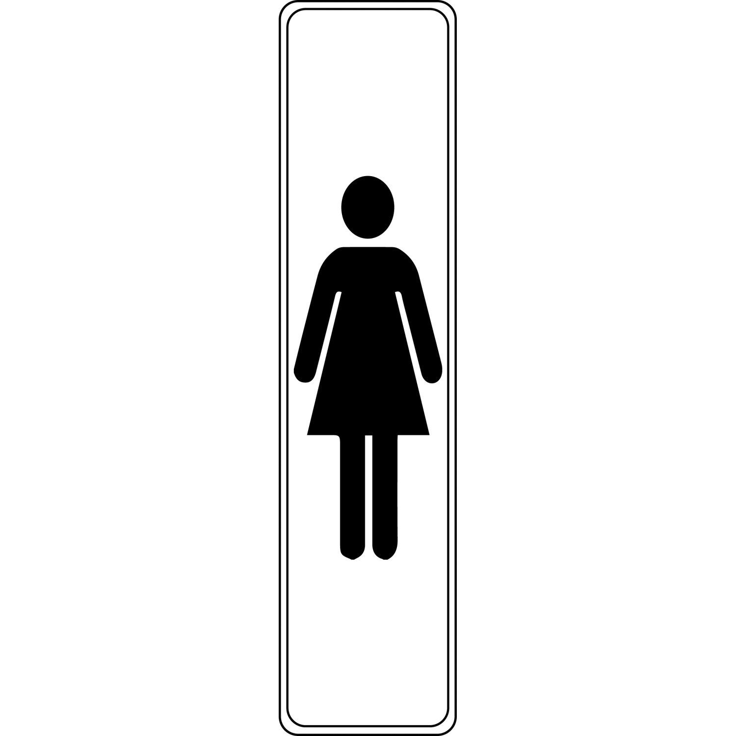Signum Safety Signs Tür-/Hinweisschild Symbol Damen 4,8 cm x 20 cm Weiß