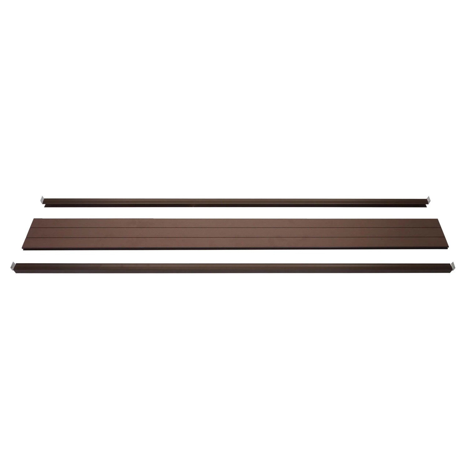 MCW Abschluss-Set Für WPC-Sichtschutz Savoie Abschlussprofil Windschutz WPC-Pfosten 180cm Braun