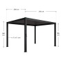 Anthrazitfarbene Juskys Pergola Lamellendach Tahiti 3x4m mit Maßangaben.