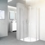 baliv Runddusche DUK-90.50R, 90x90 cm, Chrom, mit Pendeltüren und Abperleffekt im Badezimmer.