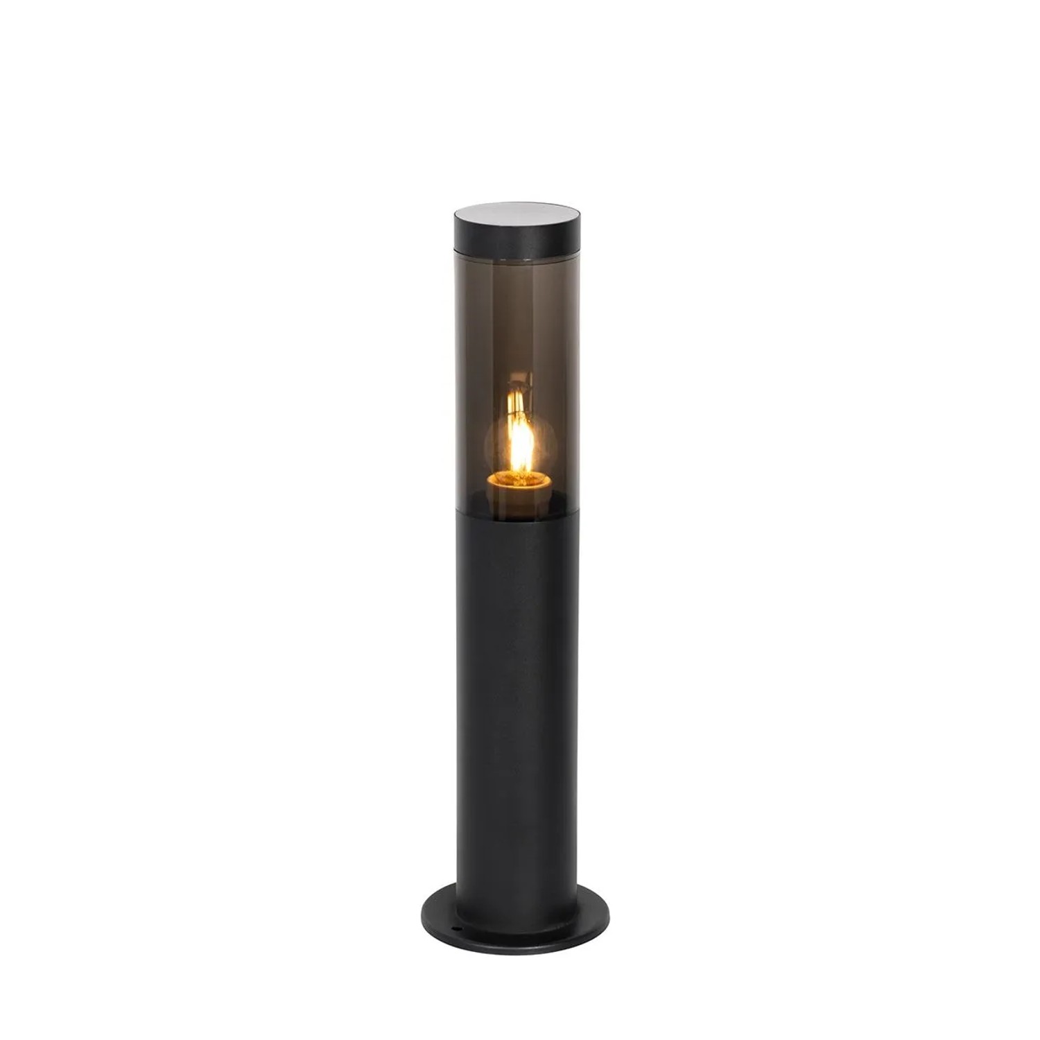 Qazqa Moderne Außen-Mastleuchte Schwarz 45 Cm IP44 Rox